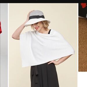 Parkhurst Capri poncho in chambray baby blue, one size beautiful made in canada